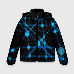 Куртка зимняя для мальчика Круги на линиях, цвет: 3D-черный