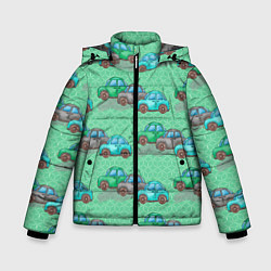 Зимняя куртка для мальчика Детские машинки паттерн