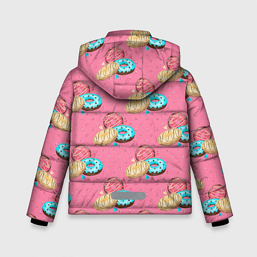 Зимняя куртка для мальчика Яркие пончики паттерн / 3D-Светло-серый – фото 2