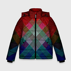 Куртка зимняя для мальчика Геометрический современный узор, цвет: 3D-светло-серый