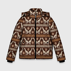 Зимняя куртка для мальчика Жирафы Африка паттерн