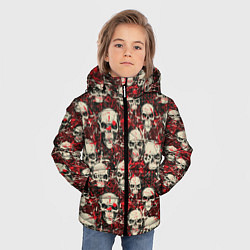 Куртка зимняя для мальчика Кровавые Черепа Skulls, цвет: 3D-красный — фото 2