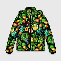 Зимняя куртка для мальчика Сочные фрукты - персик, груша, слива, ананас
