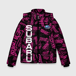 Куртка зимняя для мальчика SUBARU STI PATTERN, цвет: 3D-черный
