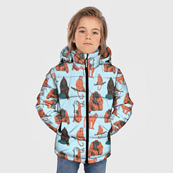 Куртка зимняя для мальчика Обезьянки паттерн цвета 3D-черный — фото 2