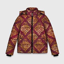 Куртка зимняя для мальчика Классические золотые узоры, цвет: 3D-светло-серый