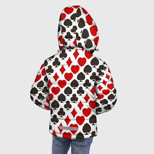Зимняя куртка для мальчика Карточные Масти Card Suits / 3D-Светло-серый – фото 4
