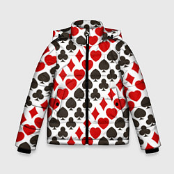 Куртка зимняя для мальчика Карточные Масти Card Suits, цвет: 3D-светло-серый