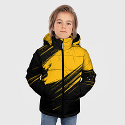 Куртка зимняя для мальчика Black and yellow grunge, цвет: 3D-черный — фото 2