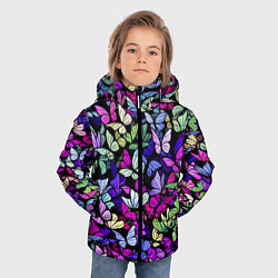 Куртка зимняя для мальчика Витражные бабочки, цвет: 3D-черный — фото 2