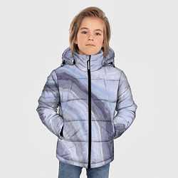 Куртка зимняя для мальчика Дизайн с эффектом мрамора синего цвета, цвет: 3D-светло-серый — фото 2
