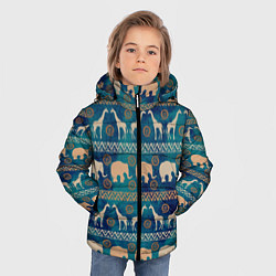 Куртка зимняя для мальчика Жирафы и слоны, цвет: 3D-светло-серый — фото 2