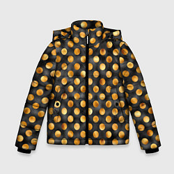 Куртка зимняя для мальчика Золотой горошек на черном фоне, цвет: 3D-черный