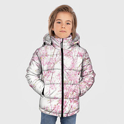 Куртка зимняя для мальчика Розовое цветение, цвет: 3D-светло-серый — фото 2