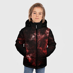 Куртка зимняя для мальчика Красный космос Red space, цвет: 3D-черный — фото 2