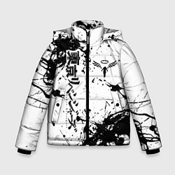 Куртка зимняя для мальчика Токийские мстители Tokyo Revengers logo краска, цвет: 3D-черный
