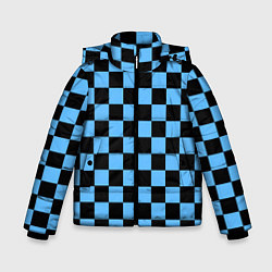 Зимняя куртка для мальчика Шахматная доска Синяя