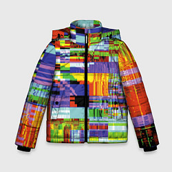 Куртка зимняя для мальчика Vanguard glitch fashion pattern 2022, цвет: 3D-светло-серый