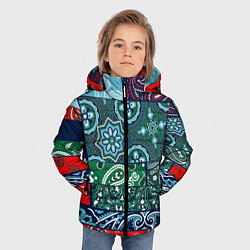 Куртка зимняя для мальчика Лоскуты Бандан, цвет: 3D-красный — фото 2