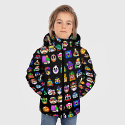 Куртка зимняя для мальчика Значки на скины Бравл Старс Brawl Черный Пины, цвет: 3D-светло-серый — фото 2