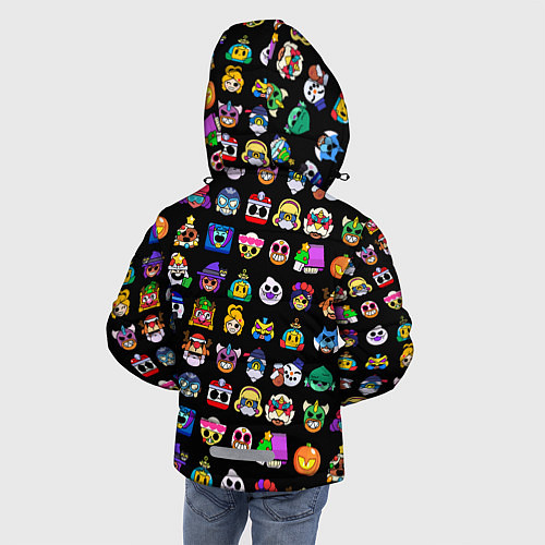Зимняя куртка для мальчика Значки на скины Бравл Старс Brawl Черный Пины / 3D-Черный – фото 4