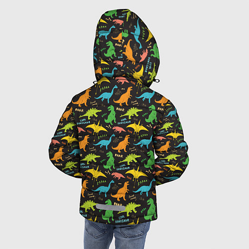 Зимняя куртка для мальчика Разноцветные Динозавры / 3D-Черный – фото 4