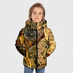 Куртка зимняя для мальчика Биткойны, цвет: 3D-светло-серый — фото 2