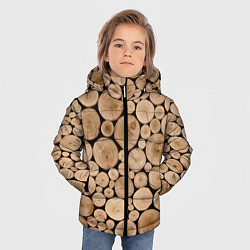 Куртка зимняя для мальчика Спил дерева, цвет: 3D-черный — фото 2