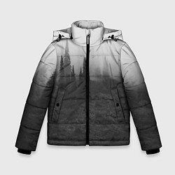 Куртка зимняя для мальчика Туманный лес - туман, цвет: 3D-черный