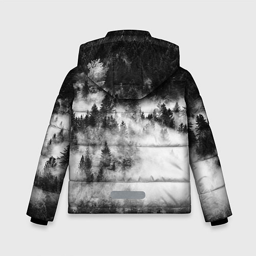 Зимняя куртка для мальчика Мрачный лес - туман / 3D-Светло-серый – фото 2