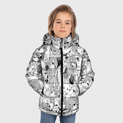 Куртка зимняя для мальчика Реинкарнация безработного паттерн, цвет: 3D-светло-серый — фото 2