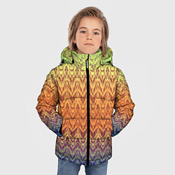 Куртка зимняя для мальчика Модный современный узор зигзаг, цвет: 3D-черный — фото 2