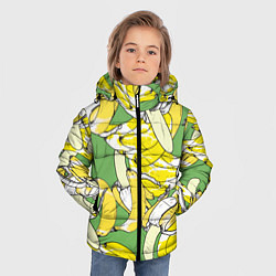 Куртка зимняя для мальчика Banana pattern Summer Food, цвет: 3D-черный — фото 2