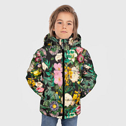 Куртка зимняя для мальчика Паттерн из летних цветов Summer Flowers Pattern, цвет: 3D-светло-серый — фото 2