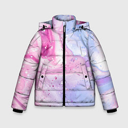 Зимняя куртка для мальчика Абстрактные краски голубой, розовый
