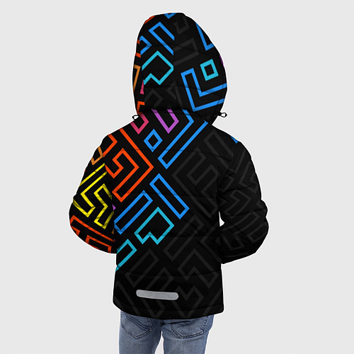 Зимняя куртка для мальчика НЕОНОВЫЕ ФИГУРЫ НЕОН / 3D-Черный – фото 4