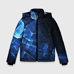 Куртка зимняя для мальчика Трехмерные кубы, цвет: 3D-красный