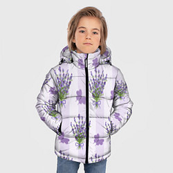 Куртка зимняя для мальчика Лавандовые бабочки, цвет: 3D-черный — фото 2