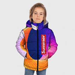 Куртка зимняя для мальчика Цветная волна Summer, цвет: 3D-красный — фото 2