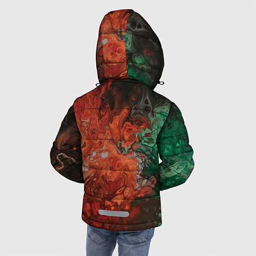 Зимняя куртка для мальчика Размытые краски цветная абстракция / 3D-Черный – фото 4
