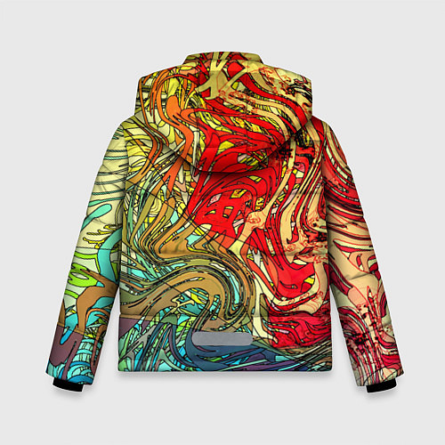 Зимняя куртка для мальчика Хаотичные линии Abstract pattern / 3D-Светло-серый – фото 2