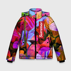 Зимняя куртка для мальчика Красочный летний цветочный паттерн Summer color pa