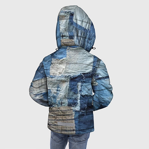 Зимняя куртка для мальчика Пэчворк Рваная ткань Hype / 3D-Черный – фото 4