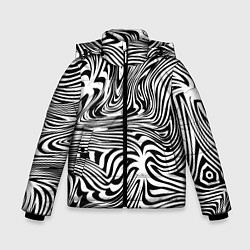 Зимняя куртка для мальчика Сумасшедшая зебра Абстрактный узор с извилистыми л