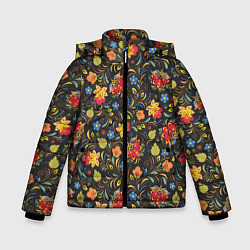 Зимняя куртка для мальчика Хохломские цветочки