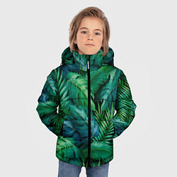 Куртка зимняя для мальчика Green plants pattern, цвет: 3D-светло-серый — фото 2