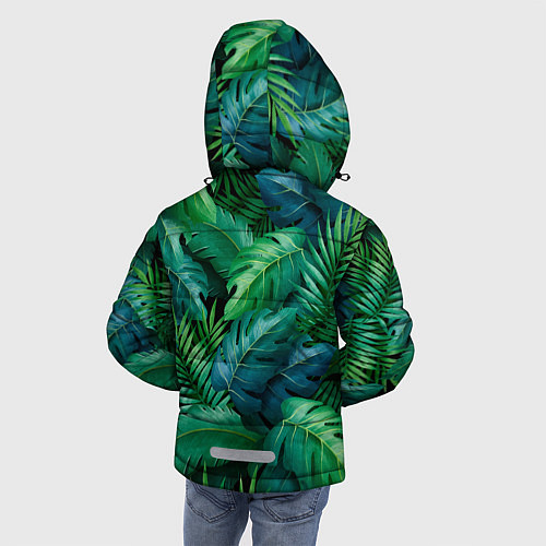 Зимняя куртка для мальчика Green plants pattern / 3D-Черный – фото 4