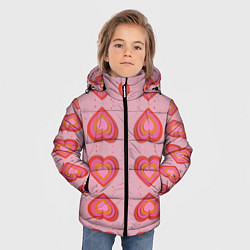 Куртка зимняя для мальчика Сердечки перевернутые, цвет: 3D-светло-серый — фото 2