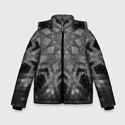 Зимняя куртка для мальчика Серый геометрический орнамент-калейдоскоп