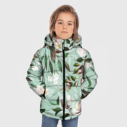 Куртка зимняя для мальчика Цветы Мятный Сад, цвет: 3D-красный — фото 2